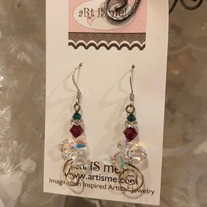 STERLING SILVER SWAROVSKI CRYSTAL EARRINGS